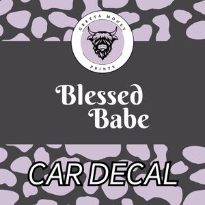 Blessed Babe Vintage Font Car Decal